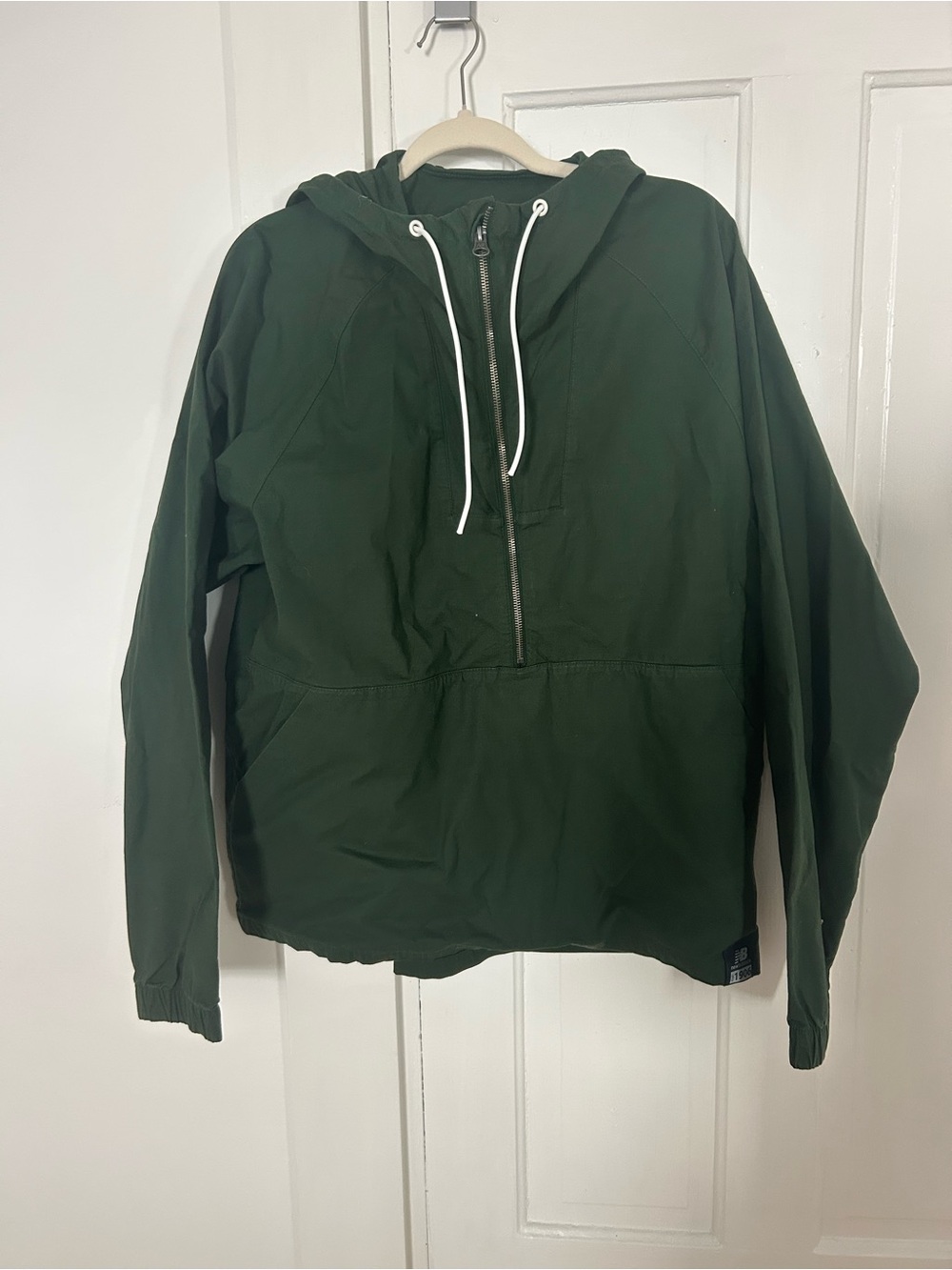 New Balance Dark Green Half-Zip Hooded Bomber